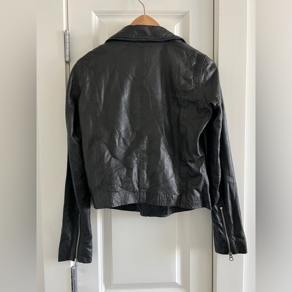 The Washed Leather Motorcycle Jacket, lightly worn. Condition like new. - Picture 11 of 11